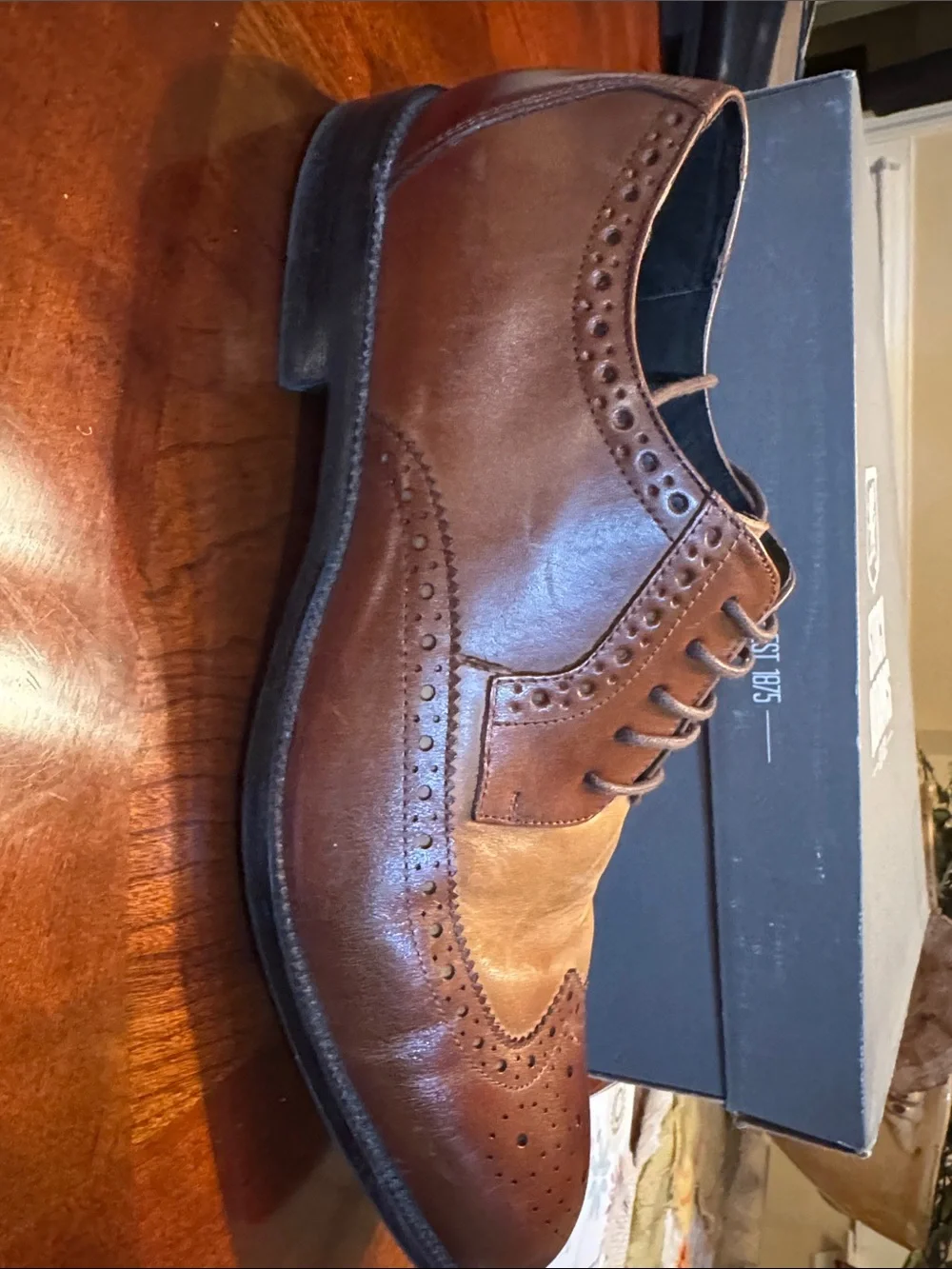 Stacy Adams Two-Tone Brown and Tan Wingtip Derby